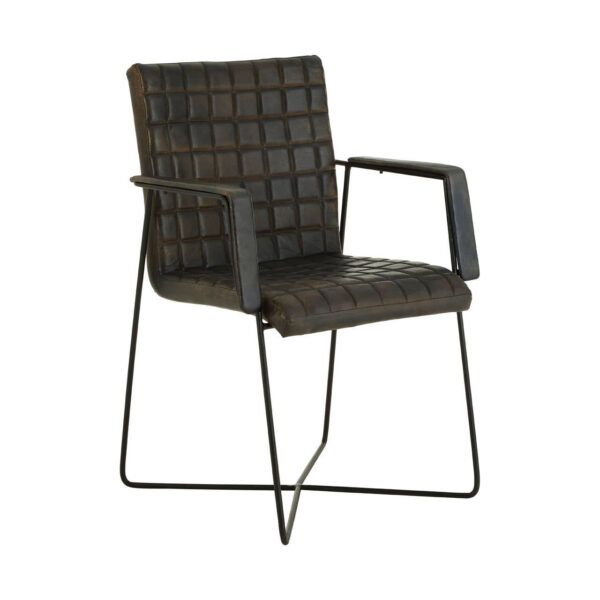 Buffalo Grey Quilted Leather Chair
