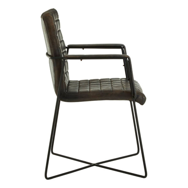 Buffalo Grey Quilted Leather Chair