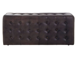 Buffalo Antique Brown Button Tufted Leather Ottoman