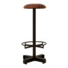 Buffalo Brown Leather Round Seat Bar Stool