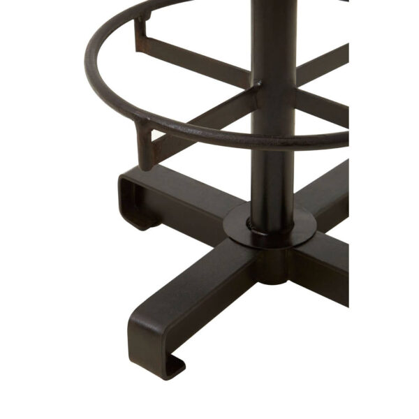 Buffalo Brown Leather Round Seat Bar Stool
