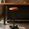 Buffalo Light Brown Leather Bar Stool