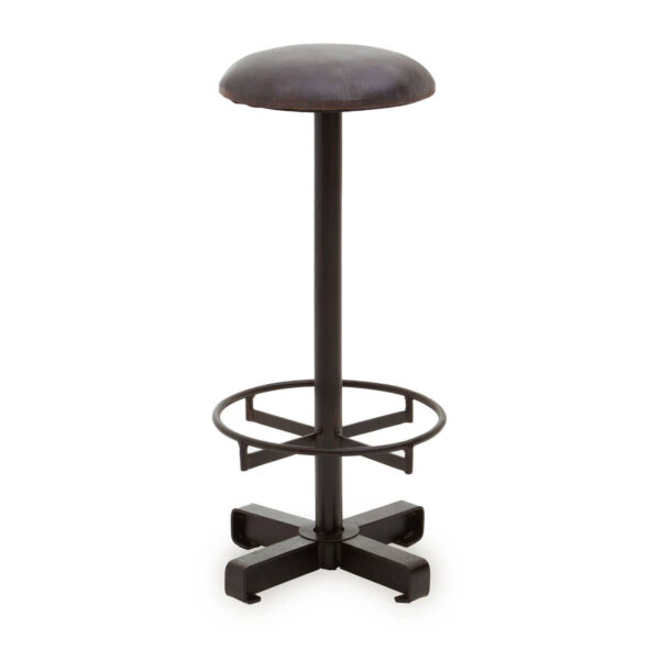 Buffalo Antique Blue Leather Bar Stool
