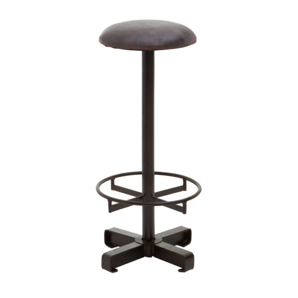 Buffalo Antique Blue Leather Bar Stool