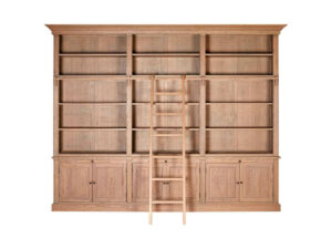 5501643__77902.1754489304.jpg Lyon Washed Grey Oak Wood Large Bookcase With Ladder