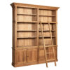 Lyon Wooden Finish 2 Section Bookcase With Ladder