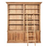 Lyon Wooden Finish 2 Section Bookcase With Ladder