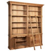 Lyon Wooden Finish 2 Section Bookcase With Ladder