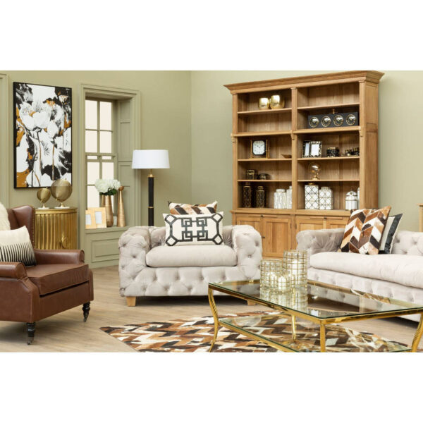 Lyon Wooden Finish 2 Section Bookcase With Ladder
