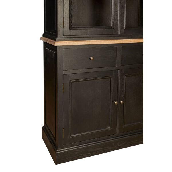 Lyon Black Oak Wood Large Cabinet