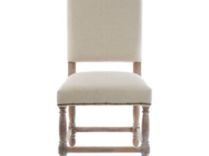 Lyon Linen Dining Chair with Oak Wood Whitewash Finish