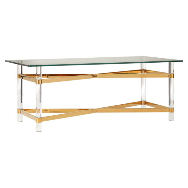 Clarence Glass and Gold Coffee Table