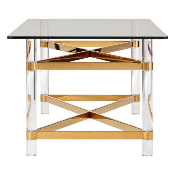 Clarence Glass and Gold Coffee Table