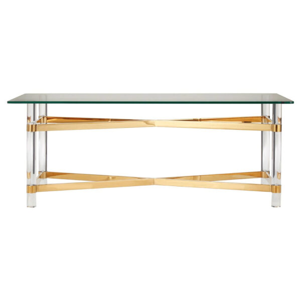 Clarence Glass and Gold Coffee Table