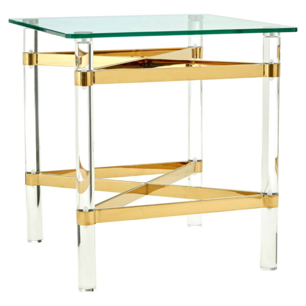 Clarence Glass and Gold Side Table