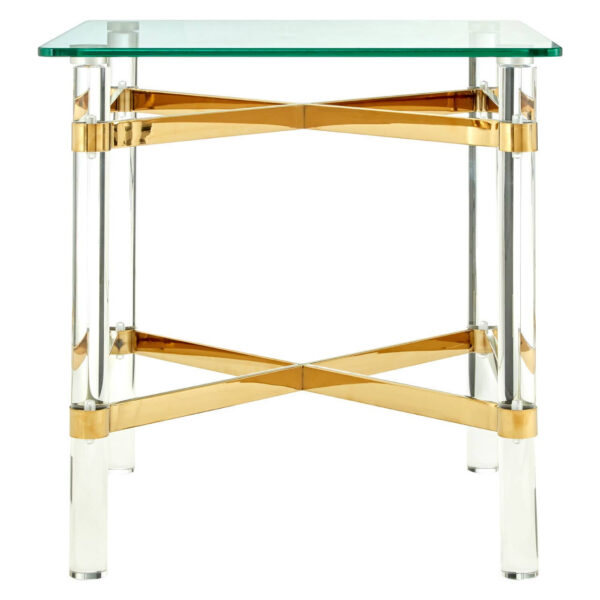 Clarence Glass and Gold Side Table