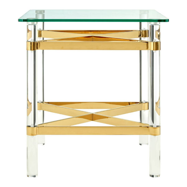 Clarence Glass and Gold Side Table