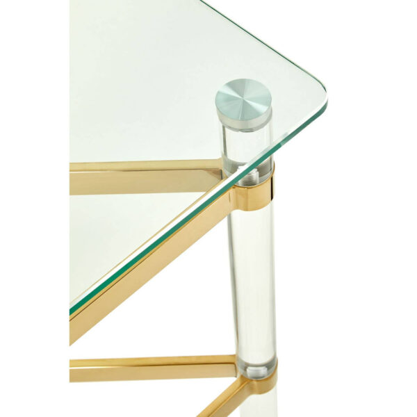 Clarence Glass and Gold Side Table