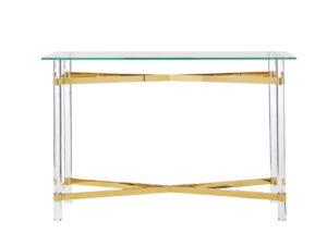 Clarence Glass and Gold Console Table