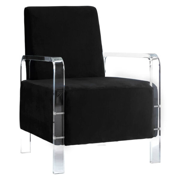 Clarence Black Velvet Armchair