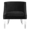 Clarence Black Velvet Chair with Acrylic Legs