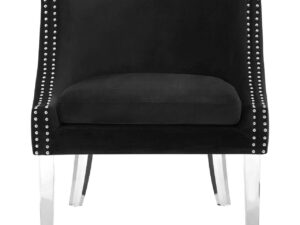 Clarence Black Velvet Chair with Acrylic Legs