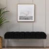 Clarence Black Velvet Bench with Acrylic Legs