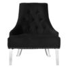 Clarence Button Tufted Black Velvet Chair