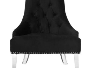 Clarence Button Tufted Black Velvet Chair