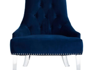 Clarence Button Tufted Navy Blue Velvet Chair