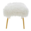 Clarence Fur Effect Bench with Gold Legs