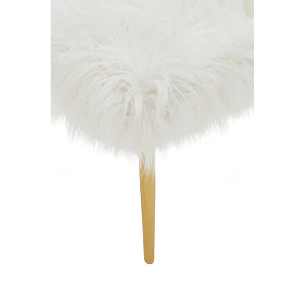 Clarence Fur Effect Bench with Gold Legs
