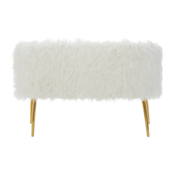 Clarence Fur Effect 2 Seater Sofa with Gold Legs