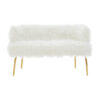 Clarence Fur Effect 2 Seater Sofa with Gold Legs