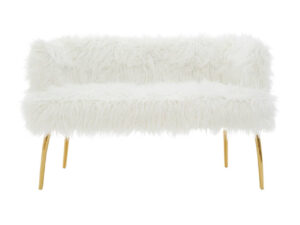 Clarence Fur Effect 2 Seater Sofa with Gold Legs