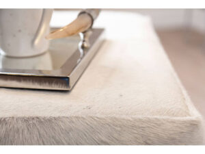 Kensington Townhouse Grey Hair on Leather Bench