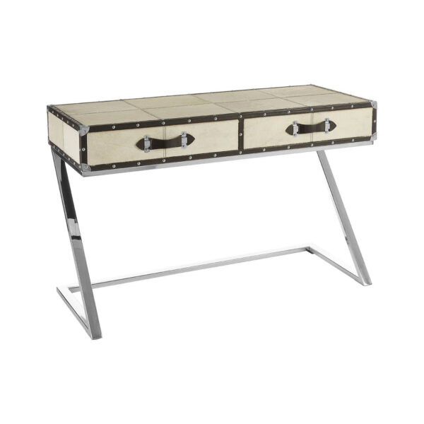 5501750_01__69294.1777013122.jpg Kensington Townhouse Natural Hair on Leather Console Table with Drawers