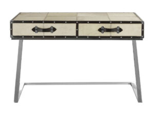 5501750__81851.1777013122.jpg Kensington Townhouse Natural Hair on Leather Console Table with Drawers
