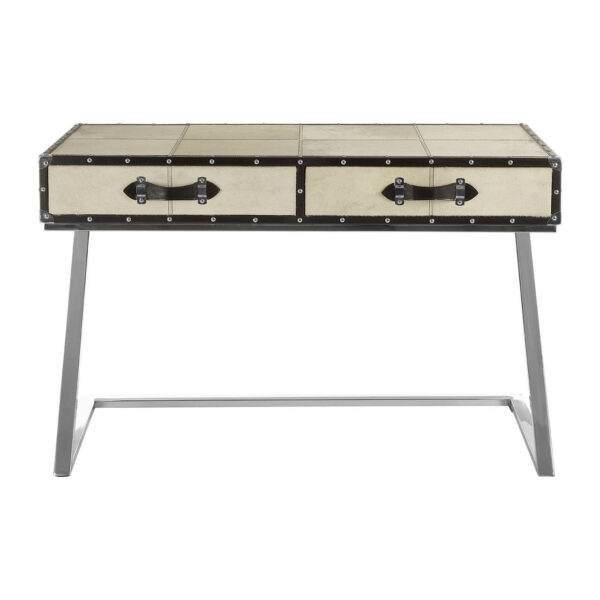 5501750__81851.1777013122.jpg Kensington Townhouse Natural Hair on Leather Console Table with Drawers