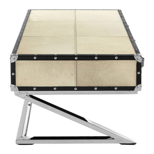 Kensington Townhouse Natural Hair on Leather Coffee Table with Drawers