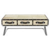 Kensington Townhouse Natural Hair on Leather Coffee Table with Drawers