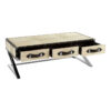 Kensington Townhouse Natural Hair on Leather Coffee Table with Drawers