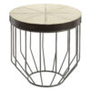 Kensington Townhouse Grey Hair on Leather Round Side Table