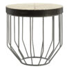 Kensington Townhouse Grey Hair on Leather Round Side Table