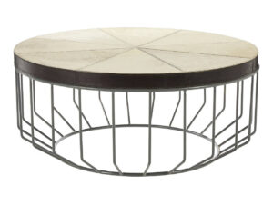 Kensington Townhouse Grey Hair on Leather Round Coffee Table