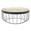 Kensington Townhouse Grey Hair on Leather Round Side Table