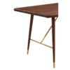 Kenso Walnut Wood And Brass Finish Base Dining Table