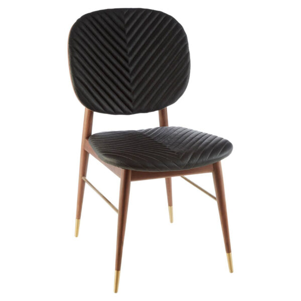 5501931_01__32320.1770360531.jpg Kenso Black Leather and Walnut Wood Dining Chair