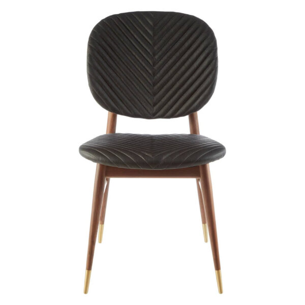 5501931__38573.1770360531.jpg Kenso Black Leather and Walnut Wood Dining Chair