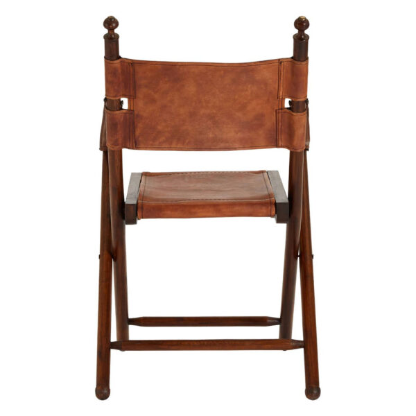Inca Brown Leather Folding Chair